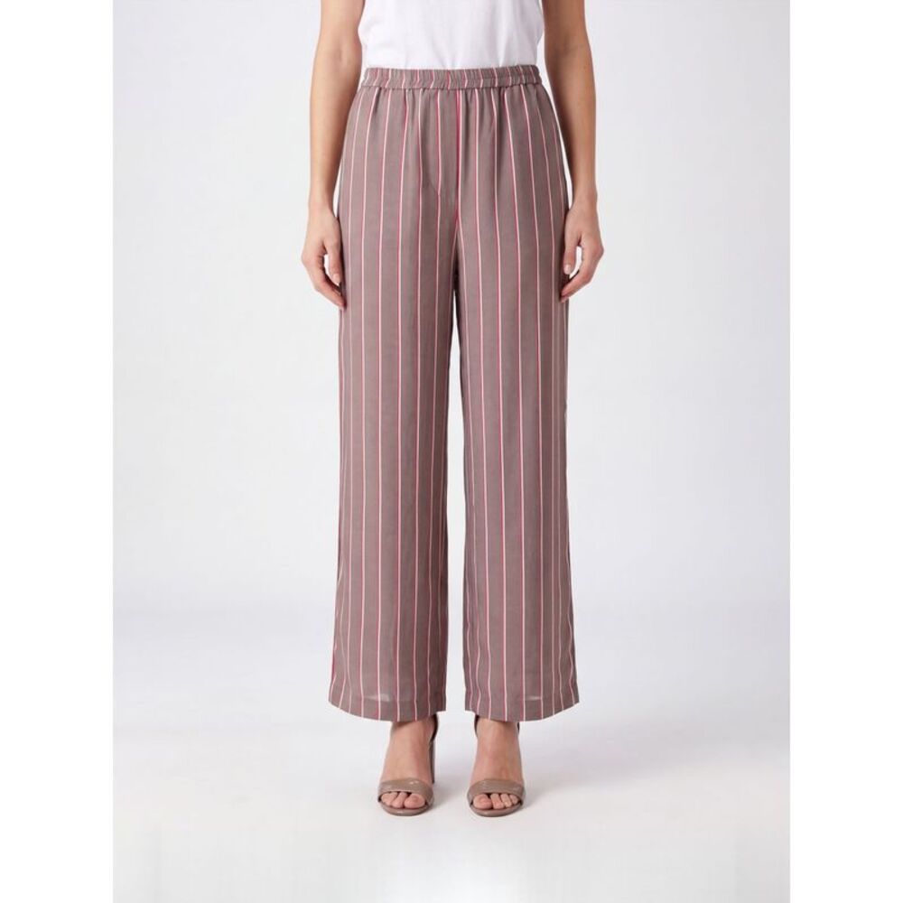 The Frankie Shop High-Waisted Striped Silk-Blend Palazzo Trousers